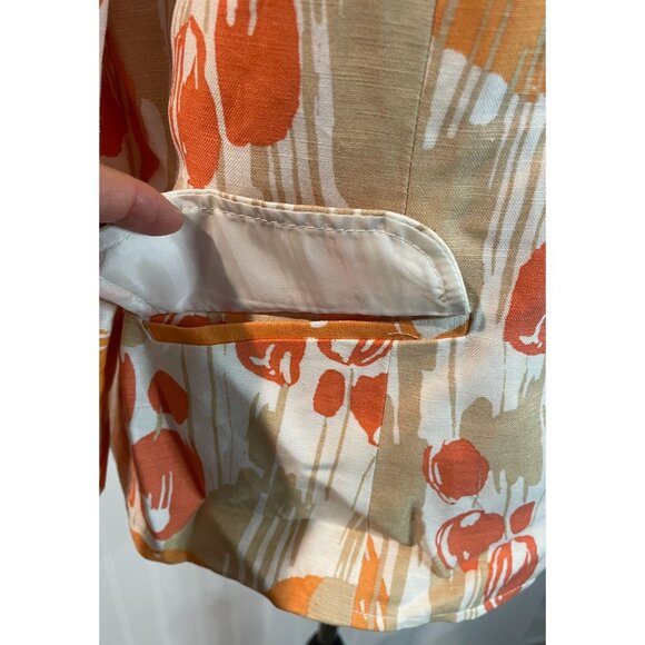 Vintage Kasper Essential Sportswear Floral Jacket With Button Front&Pockets Sz8 - Picture 8 of 13